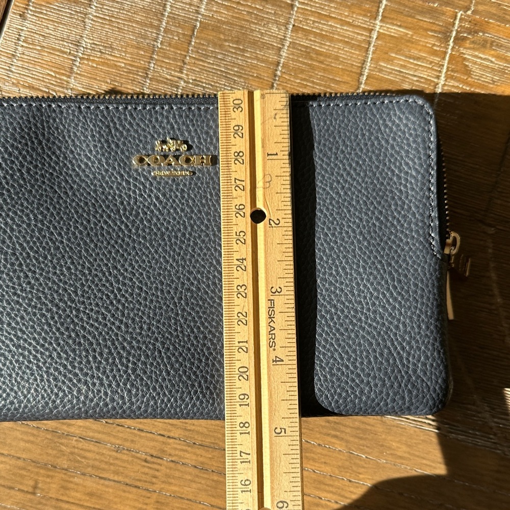 Coach Blue Wristlet with Gold Detail - Picture 11 of 12
